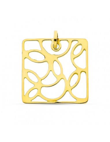 18K COLGANTE ORO AMARILLO CUADRADO CALADO