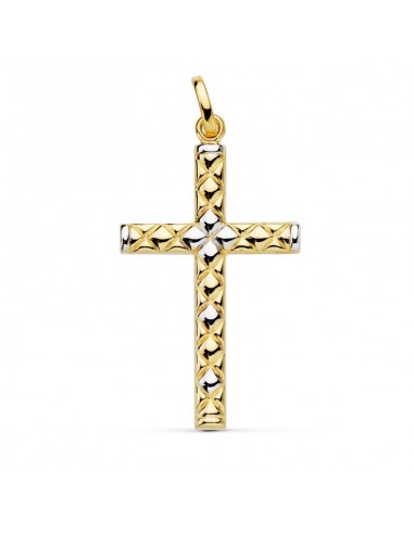 18K CRUZ CRISTO HUECA 28 X 17 MM