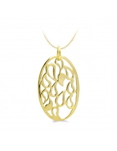 18K COLGANTE ORO AMARILLO OVAL CALADO