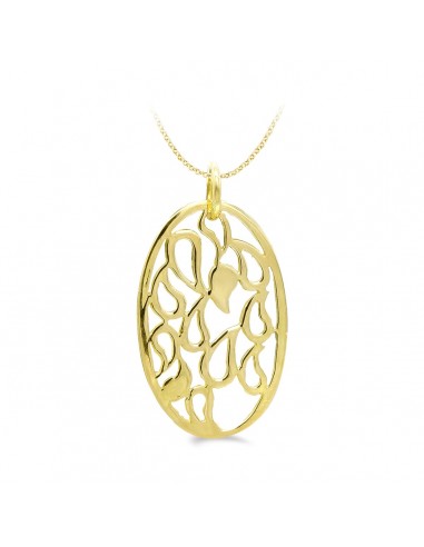 18K COLGANTE ORO AMARILLO OVAL CALADO