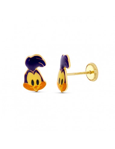 18K PENDIENTES ORO AMARILLO CORRECAMINOS. 10X6 MM CIERRE TUERCA