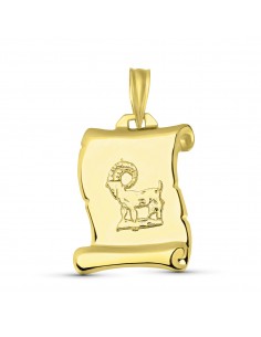 18K  COLGANTE HOROSCOPO ORO AMARILLO ARIES PERGAMINO