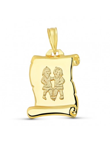 18K HOROSCOPO ORO AMARILLO GEMINIS PERGAMINO