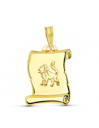 18K HOROSCOPO ORO AMARILLO LEO PERGAMINO