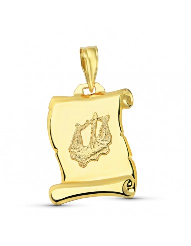 18K HOROSCOPO ORO AMARILLO LIBRA PERGAMINO