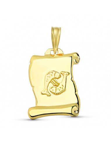 18K HOROSCOPO ORO AMARILLO PISCIS PERGAMINO