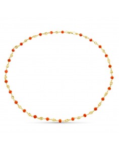 18K GARGANTILLA ORO AMARILLO JAULA CORAL FINO JAPONES 5 MM 50CM