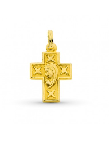 18K CRUZ ORO AMARILLO VIRGEN 23X16 MM
