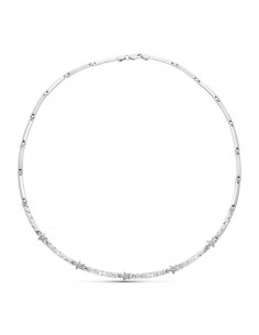 18K GARGANTILLA ORO BLANCO MATE Y BRILLO TALLADA