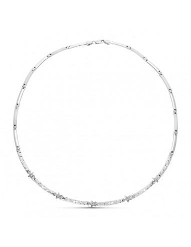 18K GARGANTILLA ORO BLANCO MATE Y BRILLO TALLADA