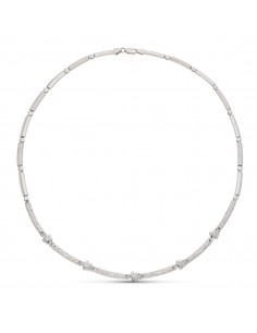 18K GARGANTILLA ORO BLANCO TRAMOS TALLADA