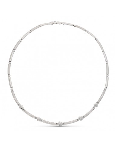 18K GARGANTILLA ORO BLANCO TRAMOS TALLADA