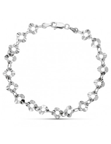 18K PULSERA ORO BLANCO MOTIVOS. 19CM