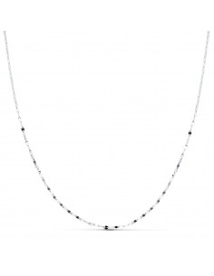 18K CADENA MACIZA ORO BLANCO DIAMANTADA 45CM 1.2 MM