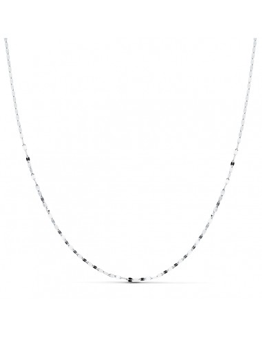 18K CADENA MACIZA ORO BLANCO DIAMANTADA 45CM 1.2 MM