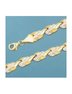 18K PULSERA BICOLOR ESTAMPACION. 7.80 GRS.