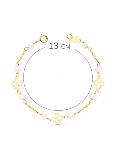 18K PULSERA NIÑA PERLAS 3-3,5 MM. 13 CM.