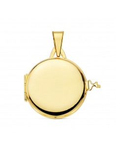 18K GUARDAPELO DIJE PORTAFOTOS REDONDO LISO. 21 MM.