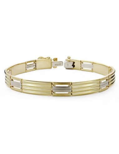 18K PULSERA CABALLERO BICOLOR 21.5 CM