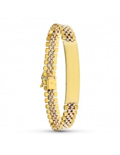 18K ESCLAVA ORO AMARILLO ESLABON PANTER 21.5 CM 10 MM