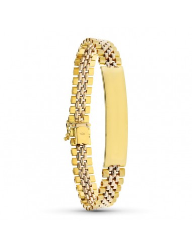 18K ESCLAVA ORO AMARILLO ESLABON PANTER 21.5 CM 10 MM