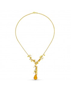 18K GARGANTILLA ORO AMARILLO PIEDRAS COLOR