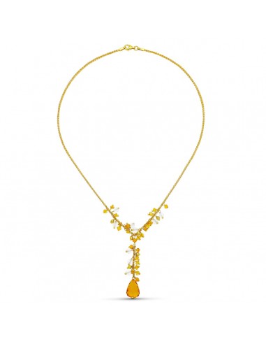 18K GARGANTILLA ORO AMARILLO PIEDRAS COLOR