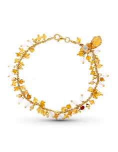 18K PULSERA ORO AMARILLO PIEDRAS DE COLOR