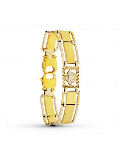 18K PULSERA MEDUSA ORO BICOLOR  MATE BRILLO 19CM