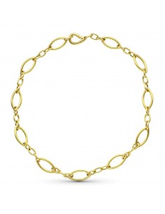 18K GARGANTILLA ORO AMARILLO ESLABON OVAL HUECA 43 CM