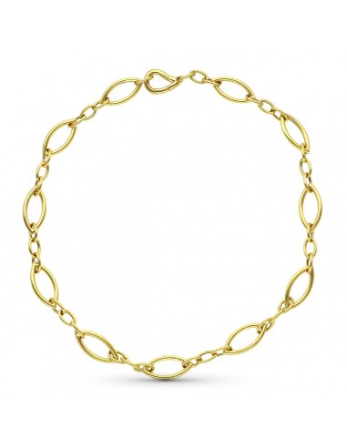 18K GARGANTILLA ORO AMARILLO ESLABON OVAL HUECA 43 CM