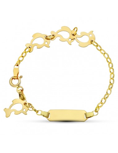 18K ESCLAVA ORO AMARILLO DELFINES 13CM 2 MM