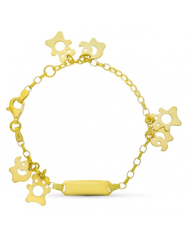 18K ESCLAVA ORO AMARILLO FIGURAS 14CM 2 MM