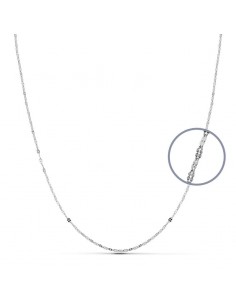 18K CADENA MACIZA ORO BLANCO 40CM 1.1 MM