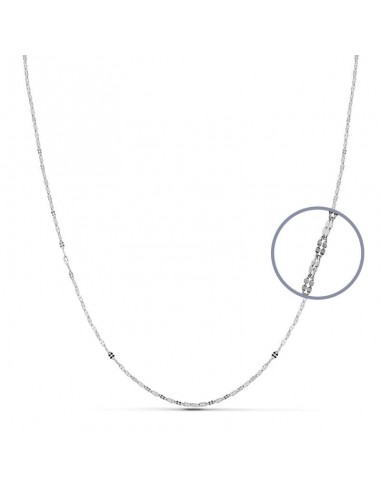 18K CADENA MACIZA  ORO BLANCO 45CM 1.1 MM