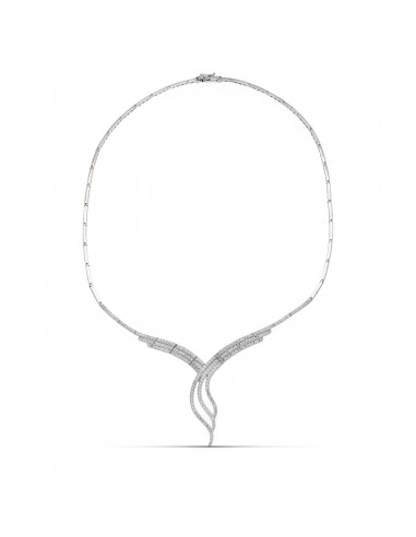 18K GARGANTILLA ORO BLANCO CIRCONITA MOTIVO