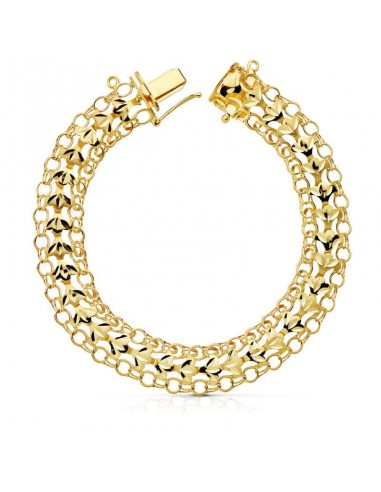 18K PULSERA ORO AMARILLO PRINCESA 10 MM 20CM 10.90 GR
