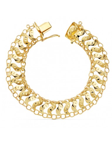 18K PULSERA ORO AMARILLO PRINCESA 20.5 CM ANCHO 13 MM 13.85 GR