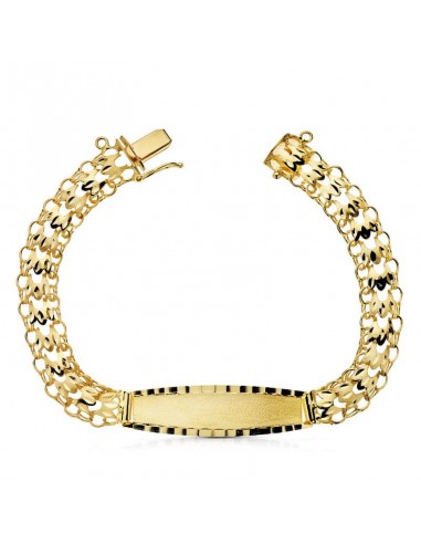 18K PULSERA ESCLAVA ORO AMARILLO PRINCESA 9 MM 21CM