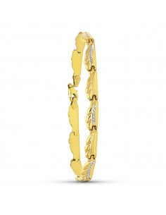 18K PULSERA ORO BICOLOR ESTAMPACION