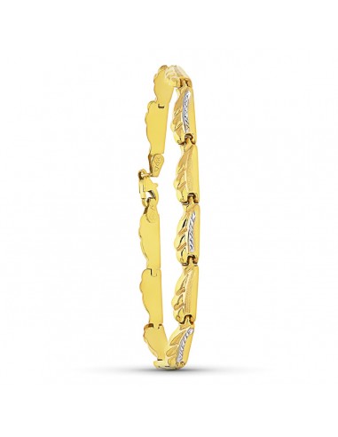 18K PULSERA ORO BICOLOR ESTAMPACION
