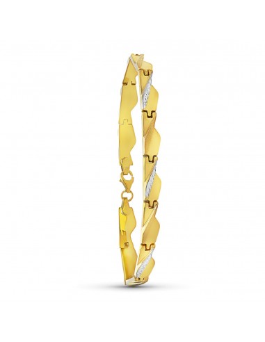 18K PULSERA ORO BICOLOR ESTAMPACION