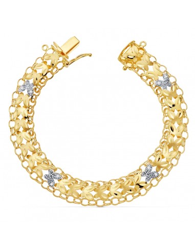 18K PULSERA PRINCESA BICOLOR 20CM ANCHO 10 MM