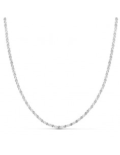 18K CADENA ORO BLANCO MACIZA DIAMANTADA 45CM 1.5 MM