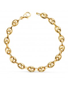 18K PULSERA ORO AMARILLO CALABROTE HUECO ANCHO: 7 5 MM. LARGO:  21CM