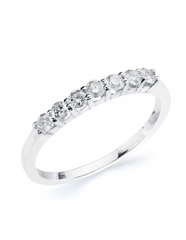 18K SORTIJA 7 DIAMANTES TALLA BRILLANTE 0.15 QTES. SI-H