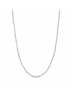 18K CADENA ORO BLANCO FORZADA MACIZA TALLADA. ANCHO: 1 8 MM. LARGO: 50 CM