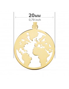 18K COLGANTE MAPAMUNDI CALADO 20 MM. 2