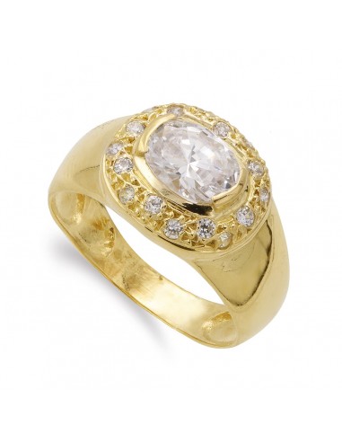 18K SORTIJA ORO AMARILLO CON CIRCONITA BLANCAS. ANCHO: 13 MM