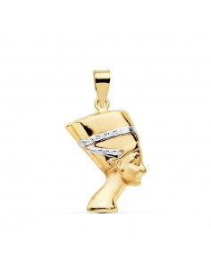 18K COLGANTE NEFERTITIS BICOLOR 19 X 15 MM.